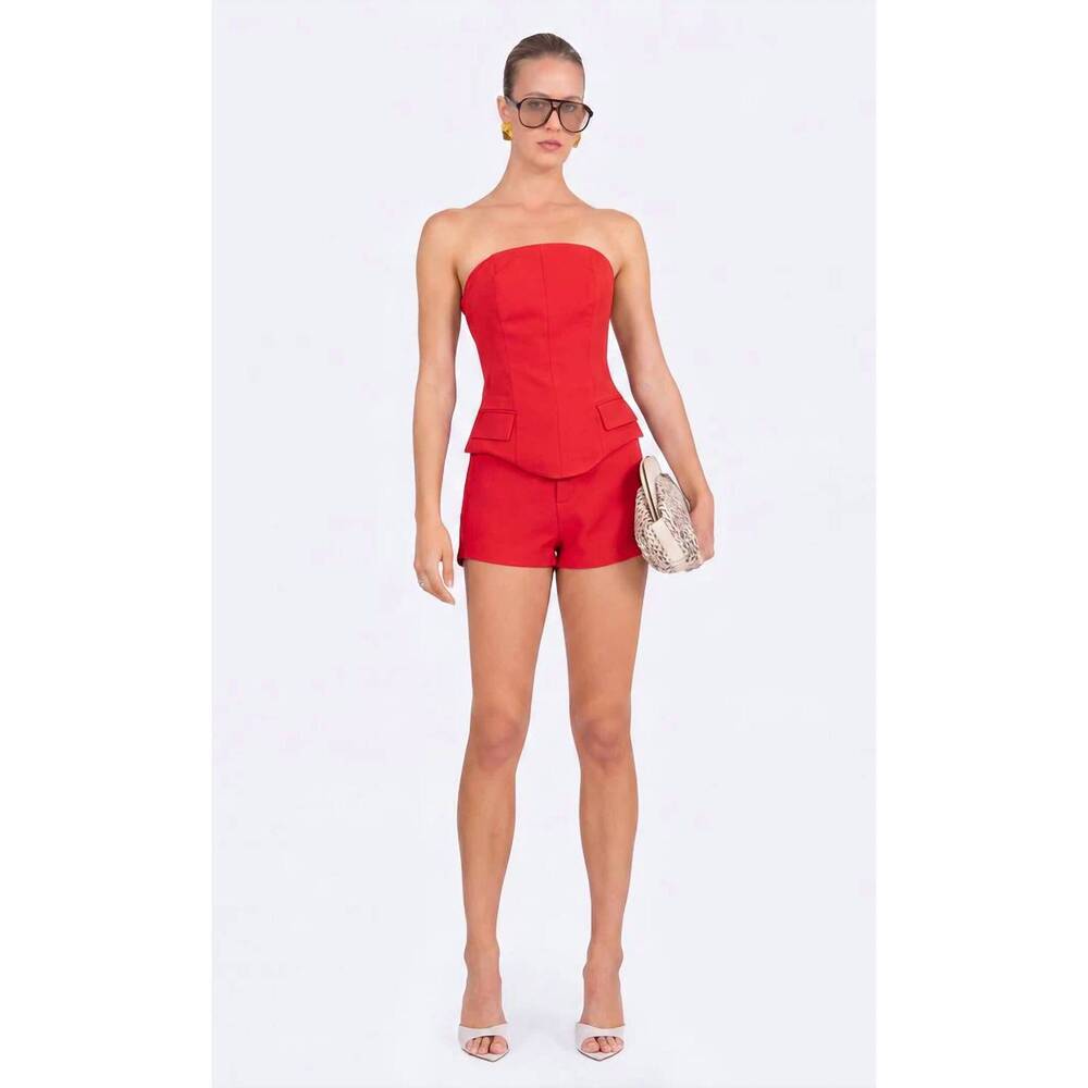 NEW NONCHALANT LABEL georgia strapless top in red - Picture 1 of 2
